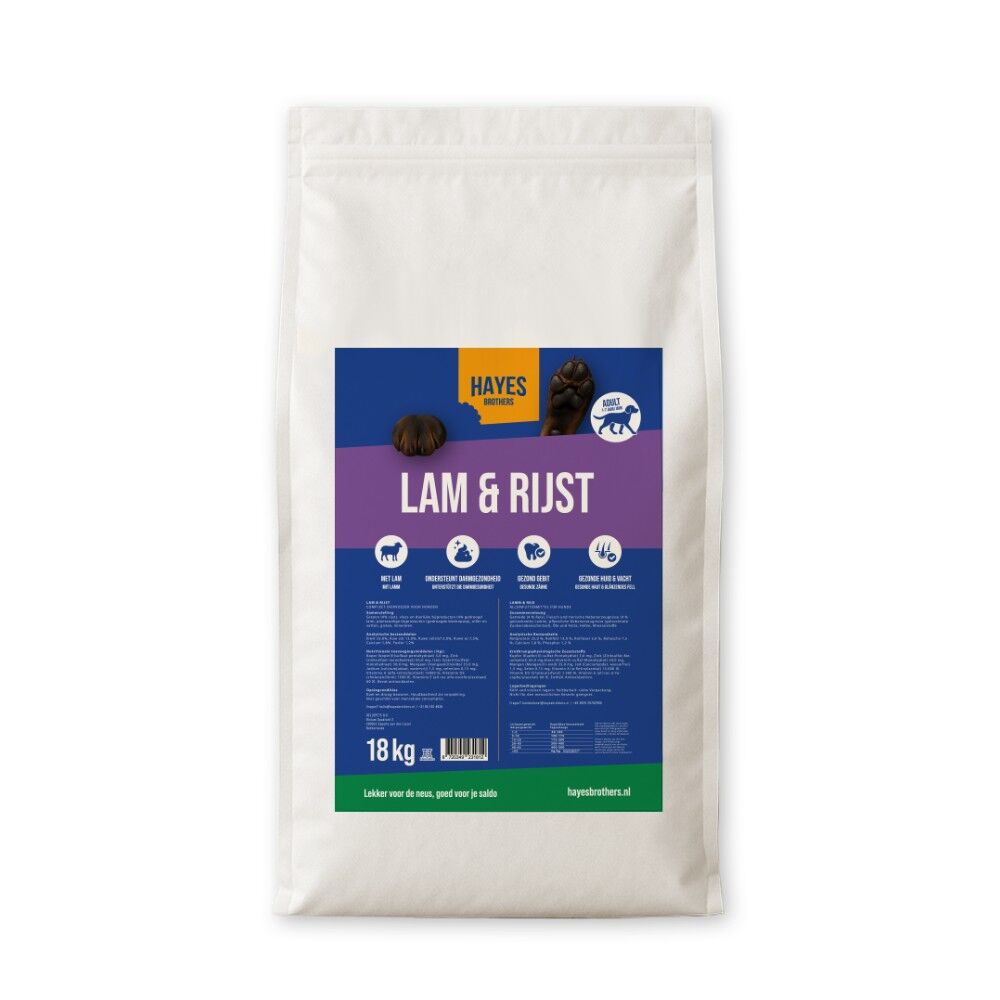 1 zak Hayes Brothers lam & rijst hondenvoer