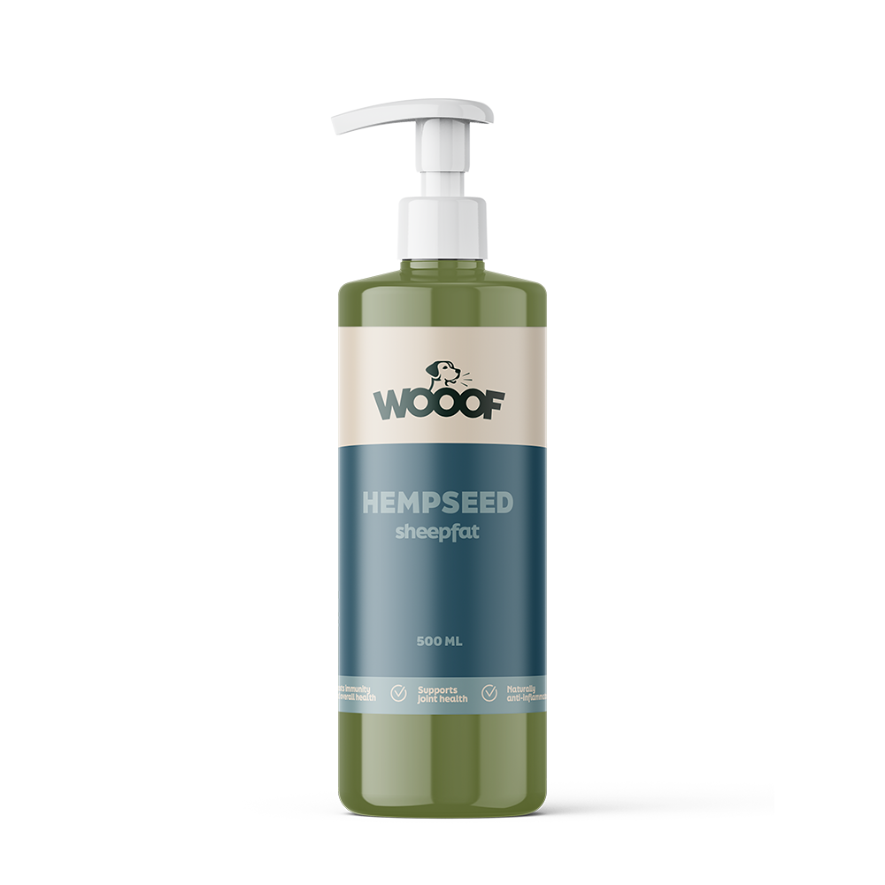 WOOOF Scottish Highlands Schapenvet & Hennepzaadolie - vloeibaar WOOOF olie hennepzaad