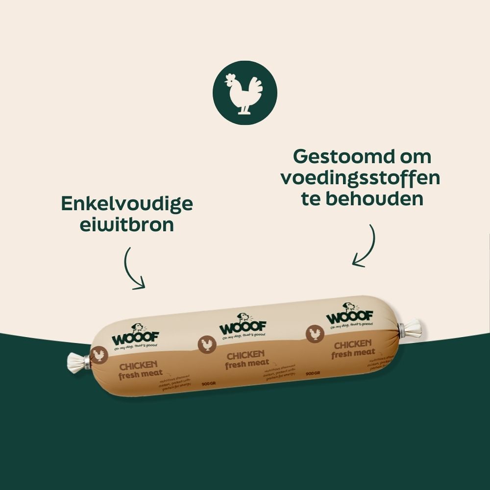 WOOOF Kip Worst Vers usp afbeelding kip worst