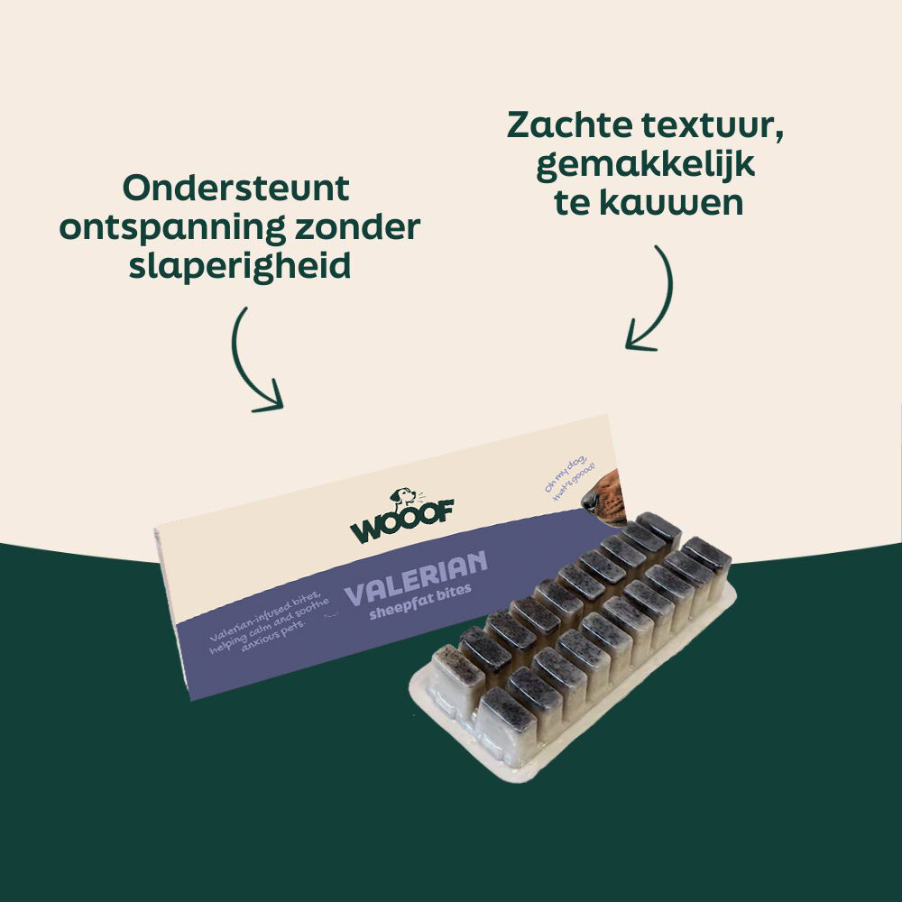 WOOOF schapenvet met valeriaan bites voordelen
