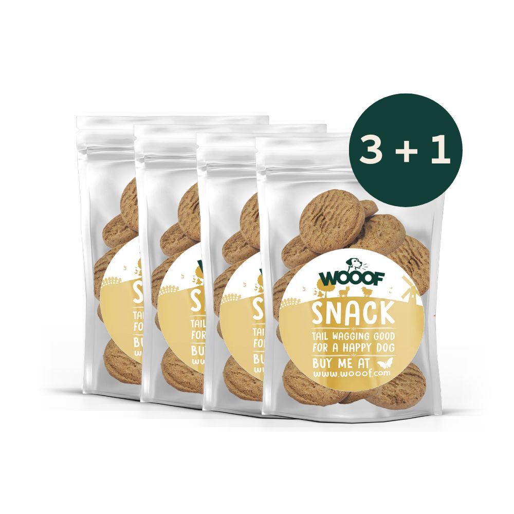 3+1 gratis wooof snack koeken