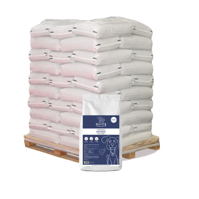 Pallet geperste hondenbrokken 1 pallet Hayes Brothers Adult geperste hondenbrokken – 33 zakken