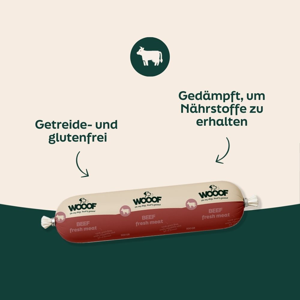 WOOOF Rinderwurst Frisch – Getreidefrei
