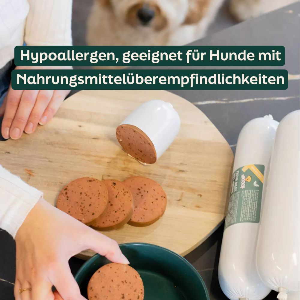 WOOOF Lammwurst Frisch Hypoallergene Würste, geeignet für empfindliche Hunde
