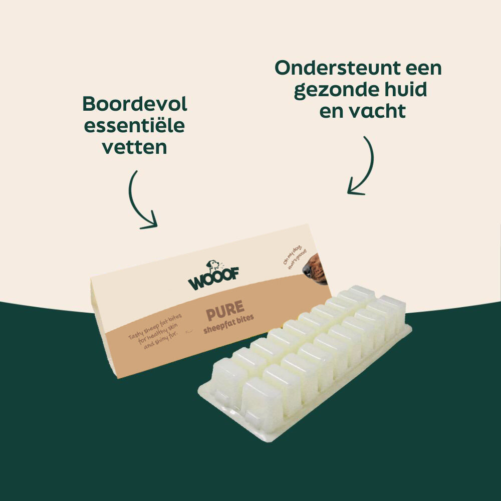 WOOOF puur schapenvet bites voordelen