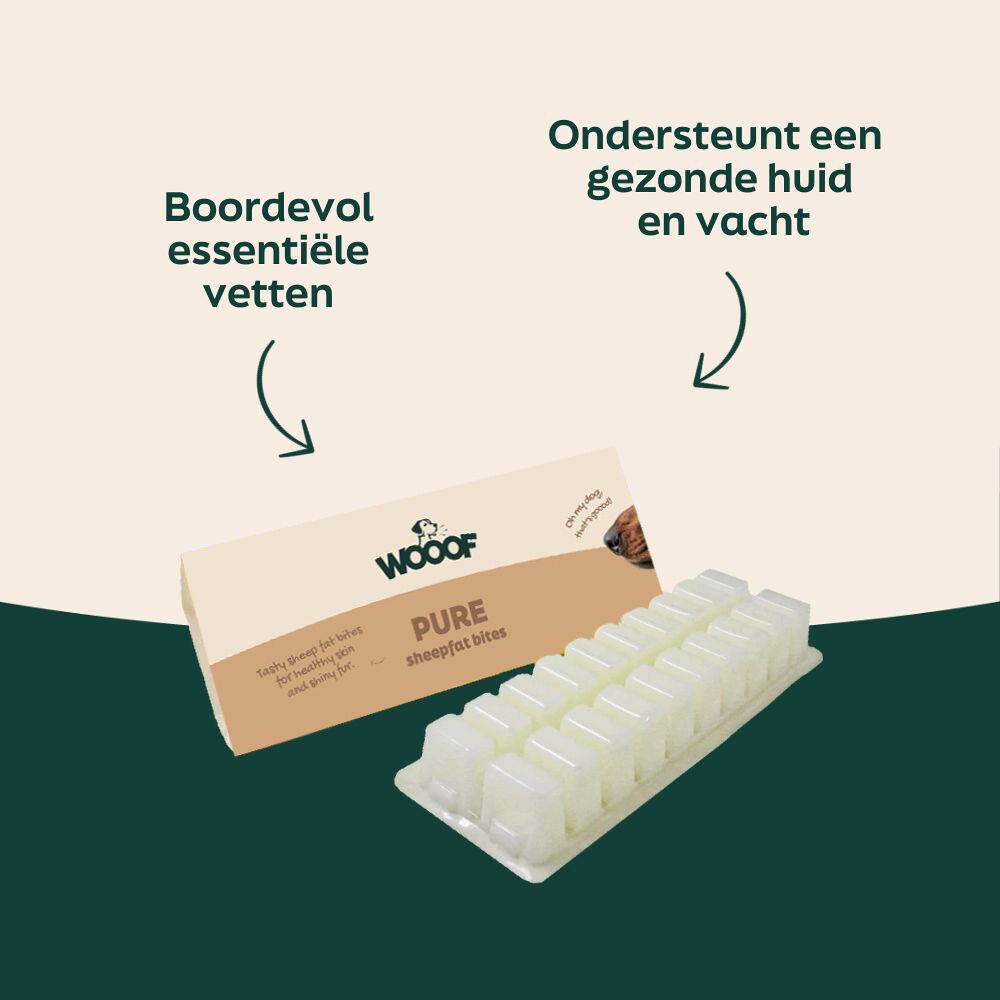 Schapenvet puur - bites WOOOF puur schapenvet bites voordelen