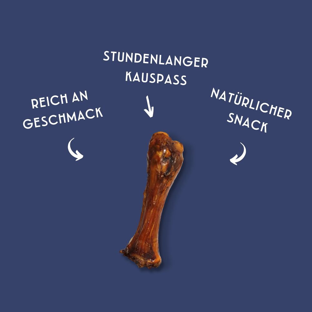 Kalbsfuss Hundesnack von Hayes Brothers – getrocknete Kalbspfote, nahrhafter Kausnack mit hohem Proteinanteil.