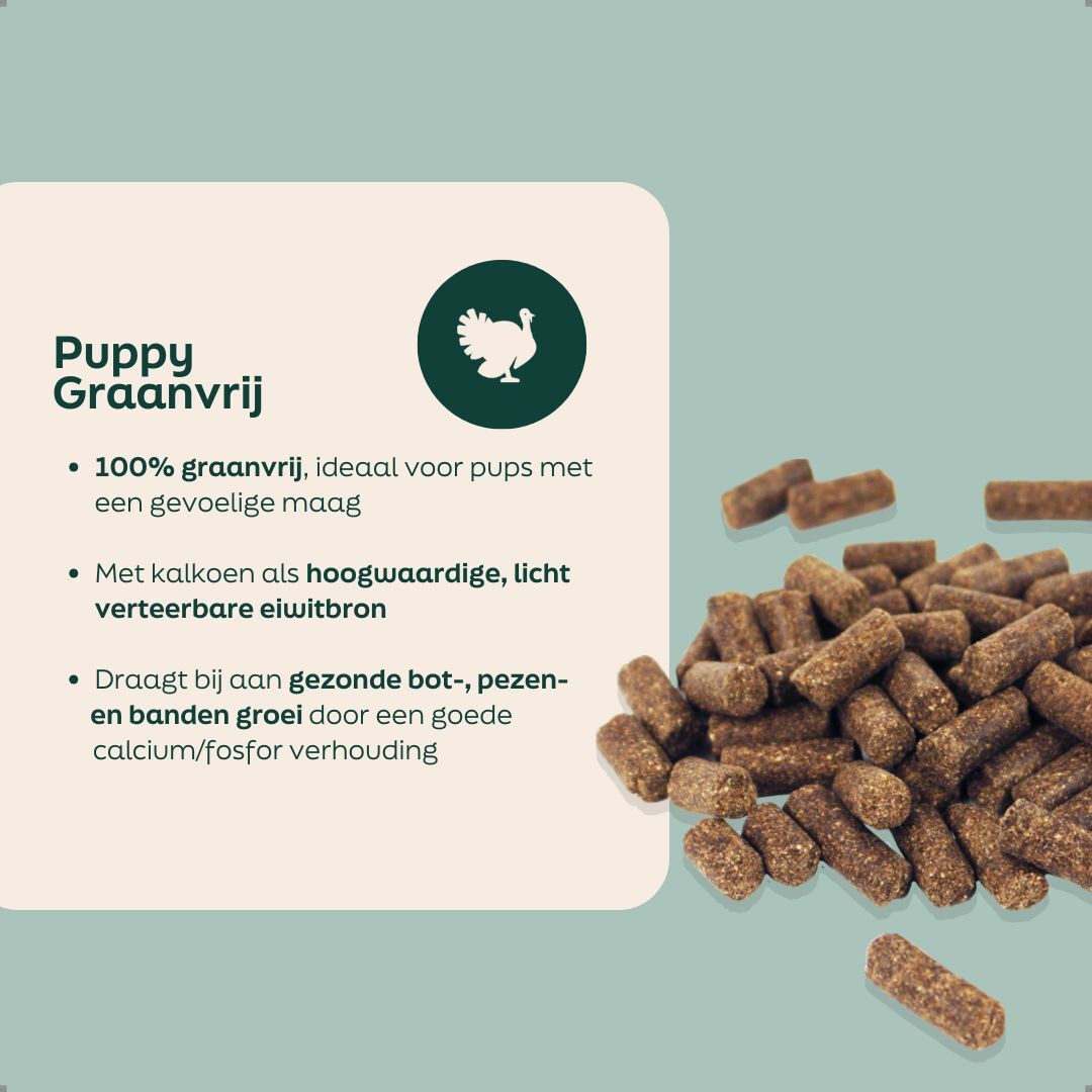 voordelen van WOOOF puppy graanvrij hondenvoer