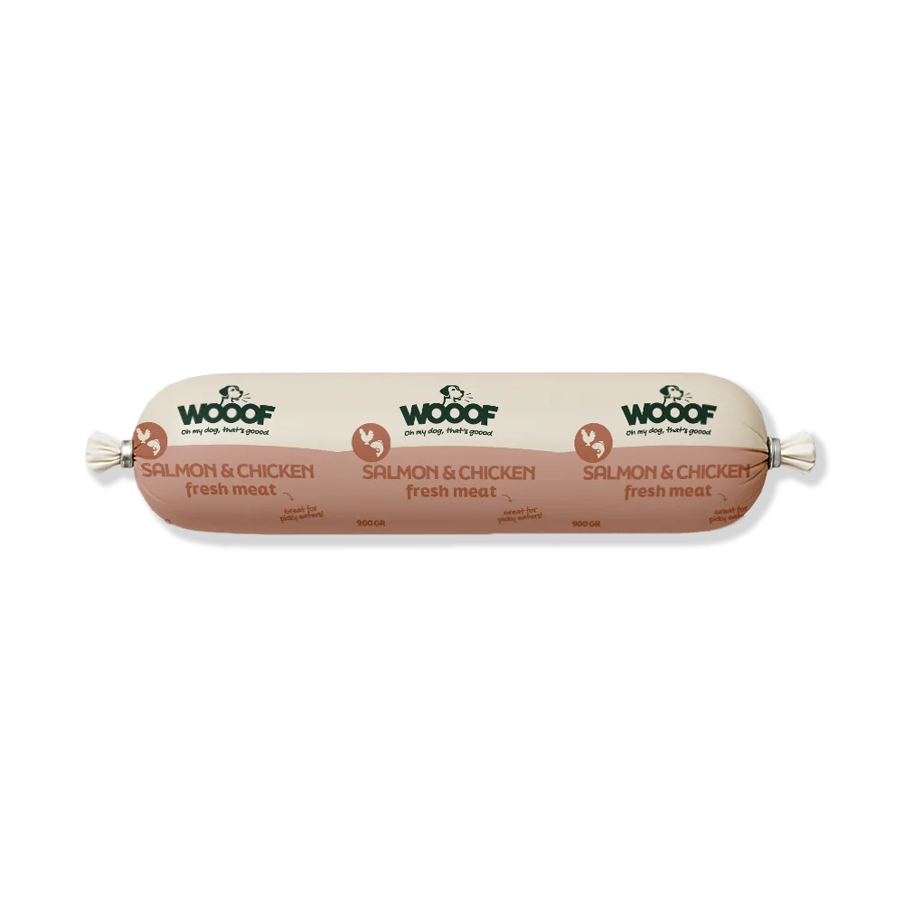 WOOOF Lachs-Hühnerwurst Lachs Wurst 900 g