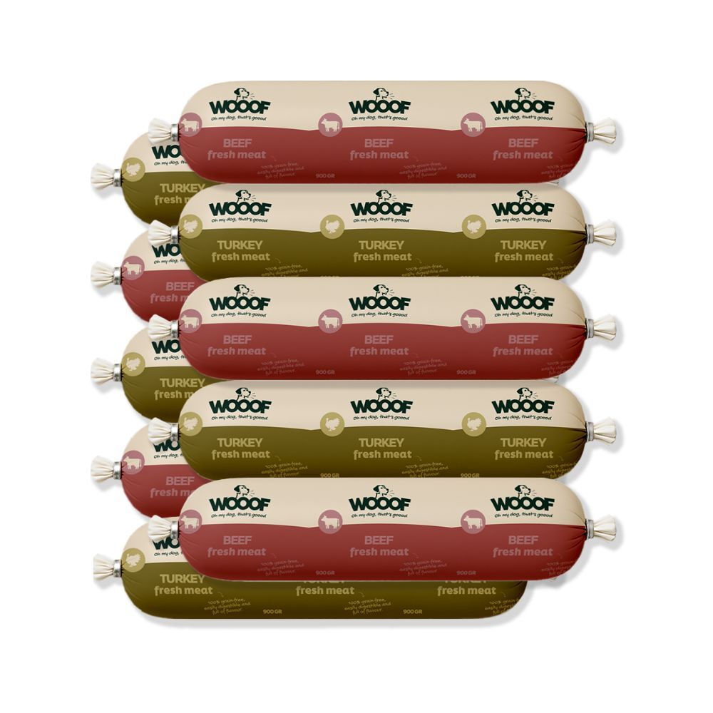 WOOOF Wurstpakets – Truthahn & Rind Getreidefreies Wurstpaket