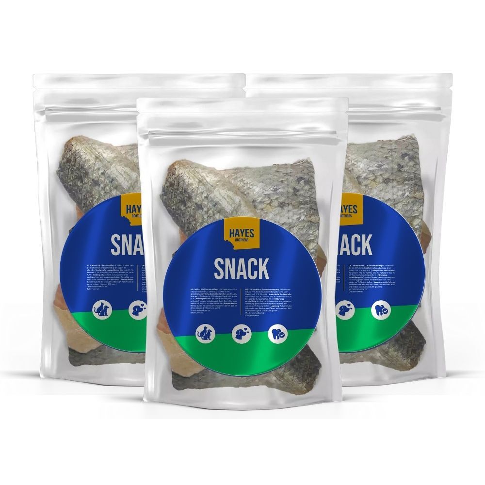 Hypoallergene Lachshaut Hayes Brothers snack hypoallergene zalmhuid multipack van 3