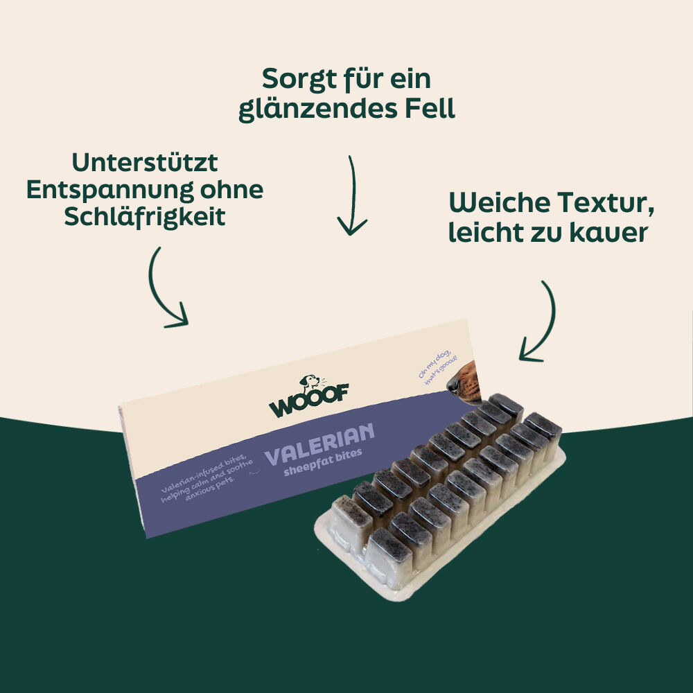 Vorteile von WOOOF Bites mit Baldrian