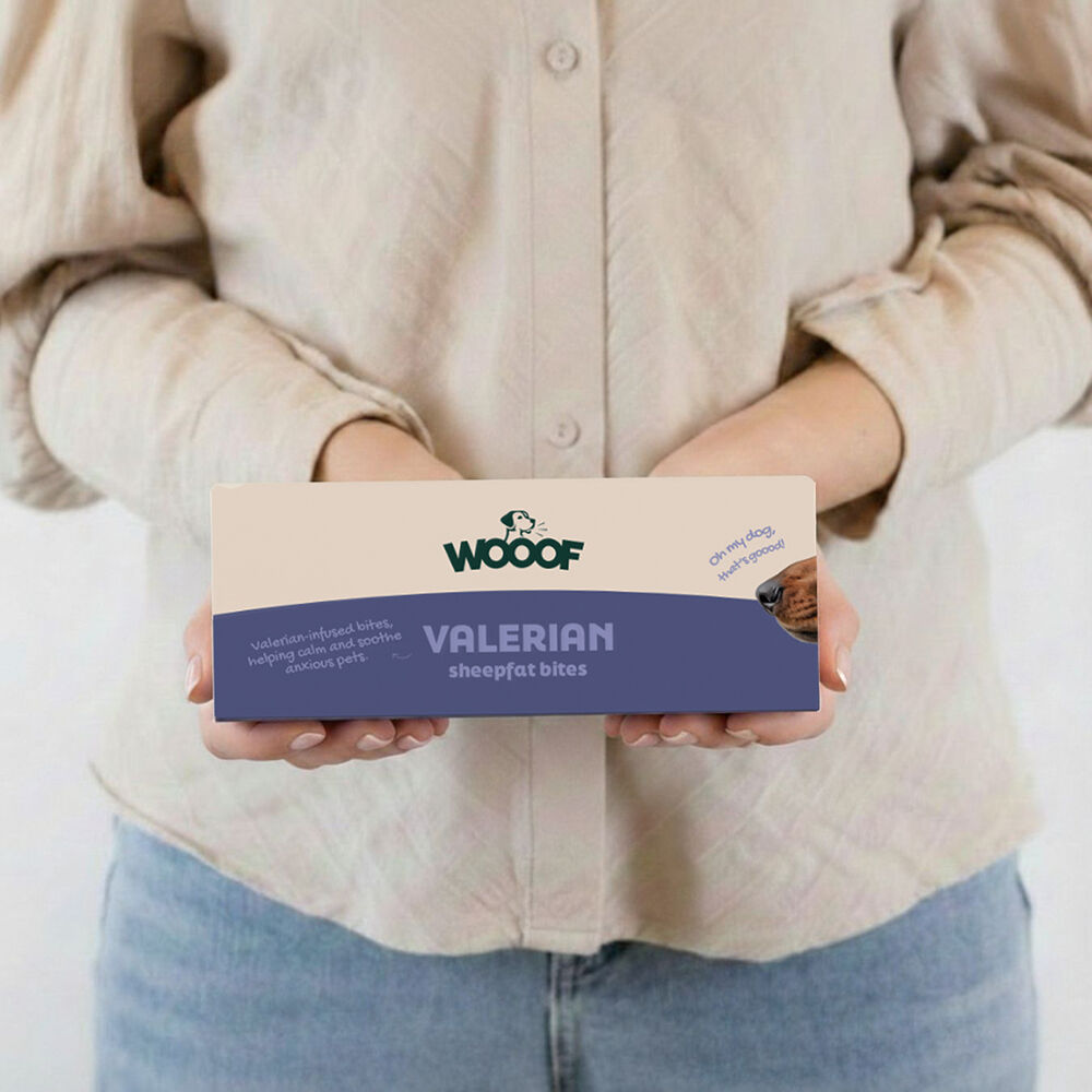 snoep voor huisdieren, valerian bites, dieren supplement, zachte kauw, honden verpakking